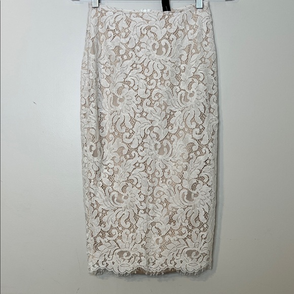 Cider Dresses & Skirts - Women's Cream Lace Pencil Skirt midi fitted